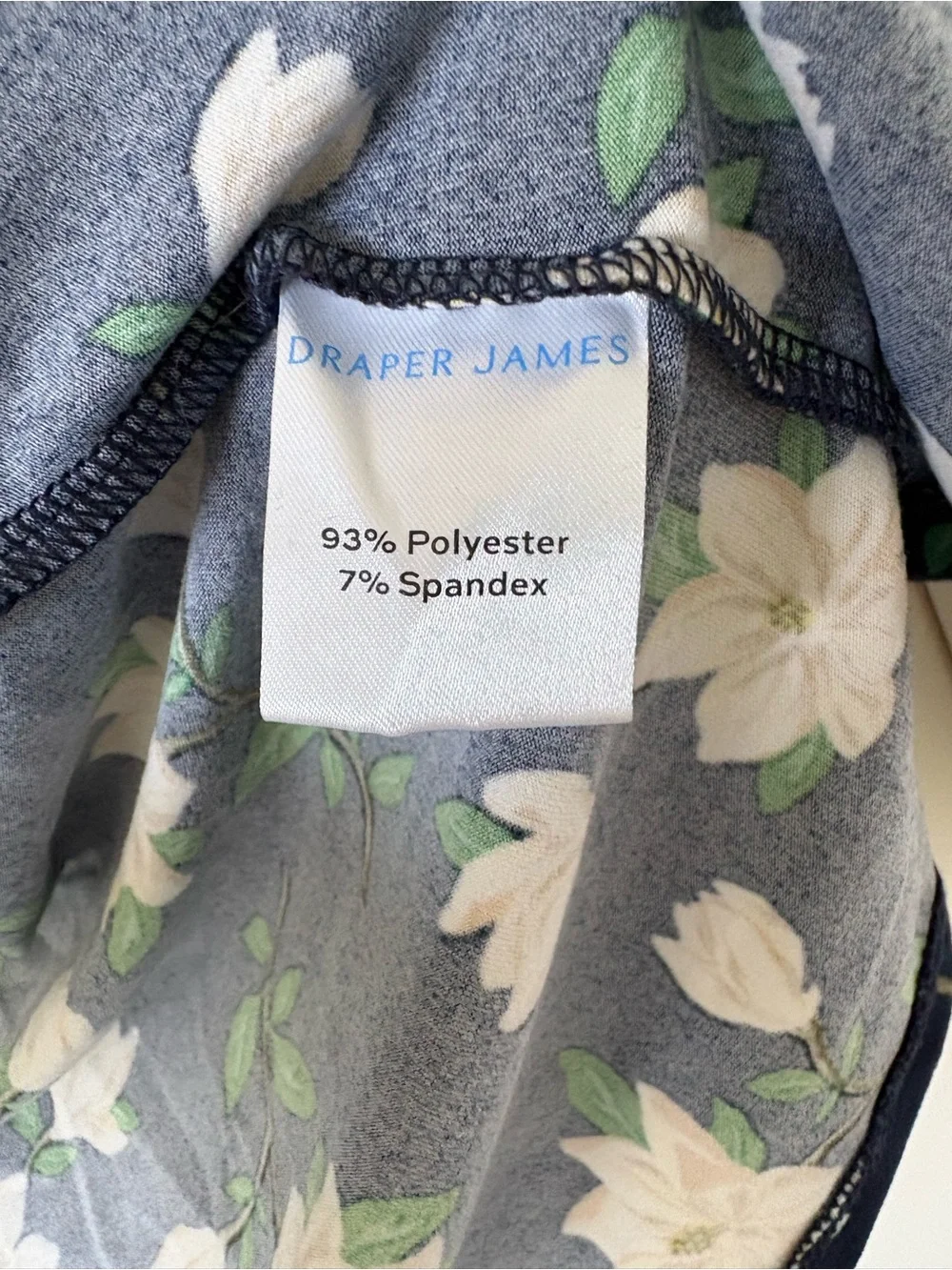 Draper James Navy Magnolia Print Short-Sleeve Button Front Pajama Short Set Sz S